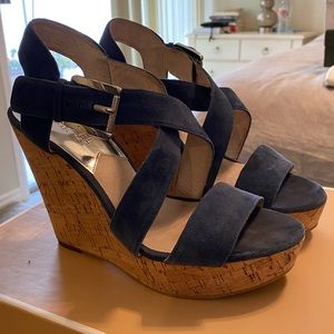 Michael Kors blue suede strappy sandal